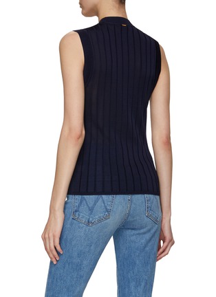 Back View - Click To Enlarge - ST. JOHN - Round Neck Sleeveless Ribbed Knit Top