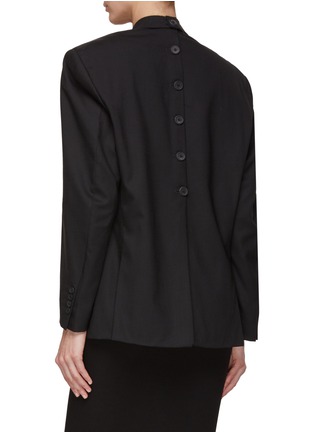 Back View - Click To Enlarge - HAVRE STUDIO - Oversize Button Embellished Single Breasted Notch Lapel Blazer