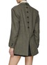 Back View - Click To Enlarge - HAVRE STUDIO - Buttoned Back Chequered Oversized Single Breasted Blazer