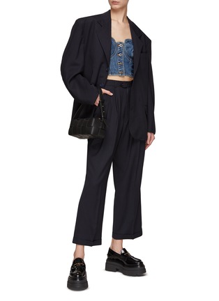 Figure View - Click To Enlarge - HAVRE STUDIO - Oversize Blazer and High Rise Pants Suit Set