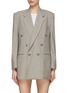 Main View - Click To Enlarge - HAVRE STUDIO - Buttoned Back Chequered Oversized Double Breasted Blazer