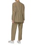 Back View - Click To Enlarge - HAVRE STUDIO - Buttoned Back Blazer And Straight Pants Suit Set