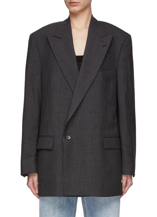 Main View - Click To Enlarge - HAVRE STUDIO - Oversize Button Embellished Single Breasted Notch Lapel Glen Check Blazer
