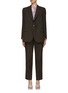Main View - Click To Enlarge - HAVRE STUDIO - Buttoned Back Blazer And Straight Pants Suit Set