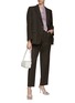 Figure View - Click To Enlarge - HAVRE STUDIO - Buttoned Back Blazer And Straight Pants Suit Set