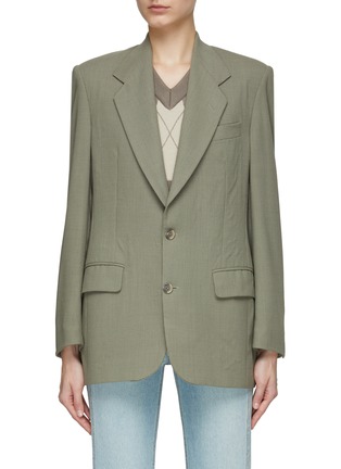 Main View - Click To Enlarge - HAVRE STUDIO - Oversize Button Embellished Single Breasted Notch Lapel Blazer