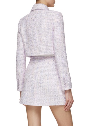 Back View - Click To Enlarge - SELF-PORTRAIT - Stone Embellished Boucle Double Breasted Cropped Jacket