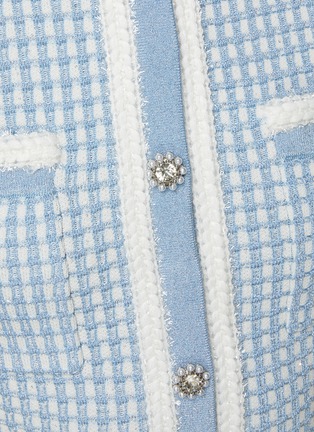  - SELF-PORTRAIT - Crystal Faux Pearl Embellished Knit Button Down Mini Dress