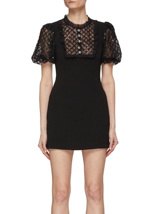 Main View - Click To Enlarge - SELF-PORTRAIT - Puff Sleeve Lace Mini Dress