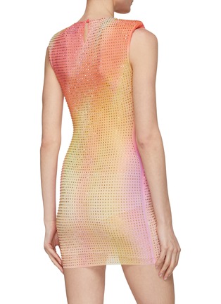 Back View - Click To Enlarge - SELF-PORTRAIT - Printed Mesh Hotfix Bodycon Dress