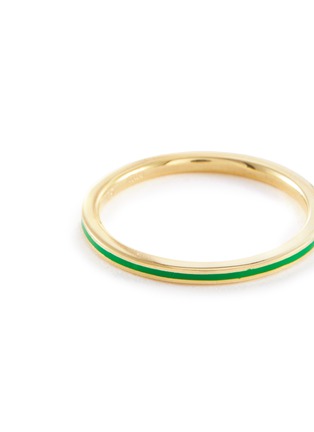 Detail View - Click To Enlarge - EYE M - 18k Gold Plated Sterling Silver Enamel Slim Band Ring