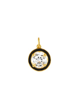 Main View - Click To Enlarge - EYE M - 18k Gold Plated Sterling Silver White Topaz Enamel Pendant