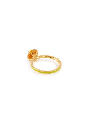 Detail View - Click To Enlarge - EYE M - 18k Gold Plated Sterling Silver Citrine Enamel Slim Band Ring