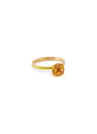 Main View - Click To Enlarge - EYE M - 18k Gold Plated Sterling Silver Citrine Enamel Slim Band Ring
