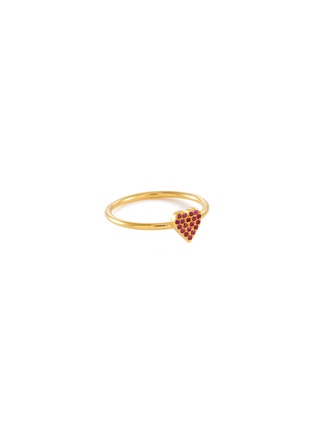 Main View - Click To Enlarge - EYE M - ‘Love’ 18k Gold Plated Sterling Silver Ruby Zirconia Ring