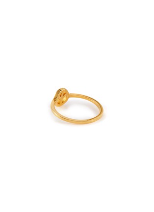 Detail View - Click To Enlarge - EYE M - 18k Gold Plated Sterling Silver Peace Motif Zirconia Ring
