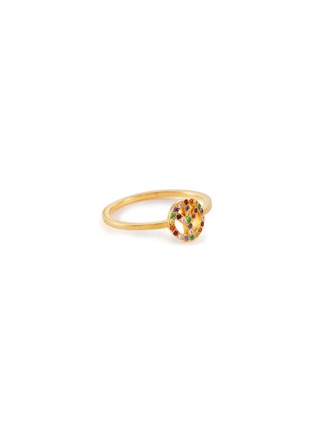 Main View - Click To Enlarge - EYE M - 18k Gold Plated Sterling Silver Peace Motif Zirconia Ring