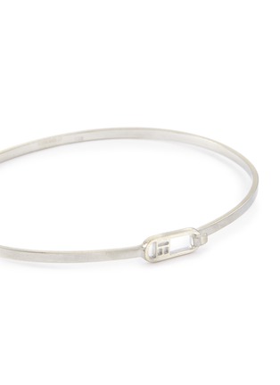 Detail View - Click To Enlarge - TATEOSSIAN - Brushed Rhodium Plated Sterling Silver T-Bangle