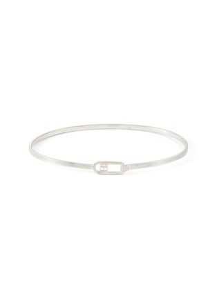 Main View - Click To Enlarge - TATEOSSIAN - Brushed Rhodium Plated Sterling Silver T-Bangle
