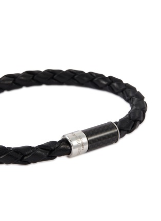 Detail View - Click To Enlarge - TATEOSSIAN - ‘Carbon Pop’ Braided Leather Cord Bracelet