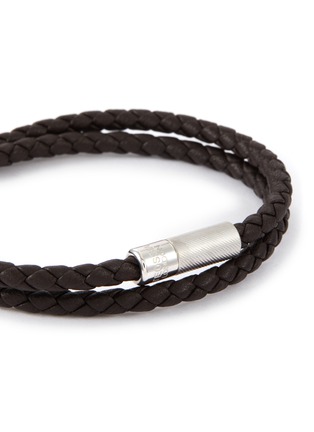 Detail View - Click To Enlarge - TATEOSSIAN - ‘Pop Rigato’ Double Row Braided Leather Cord Bracelet