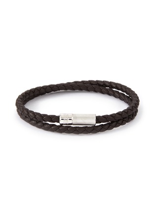 Main View - Click To Enlarge - TATEOSSIAN - ‘Pop Rigato’ Double Row Braided Leather Cord Bracelet