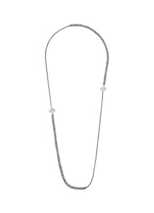 Main View - Click To Enlarge - TATEOSSIAN - ‘Ipanema’ Silver Freshwater Pearl Fleur de Lis Necklace