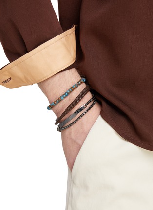 Figure View - Click To Enlarge - TATEOSSIAN - ‘Octagon’ Leather Click Pelle Bracelet