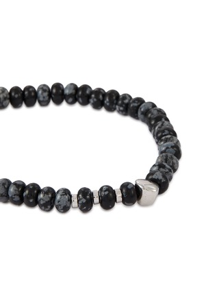 Detail View - Click To Enlarge - TATEOSSIAN - ‘Nepal Nuovo’ Snowflake Obsidian Rhodium Plated Sterling Silver Bead Bracelet
