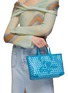 Front View - Click To Enlarge - ANYA HINDMARCH - XS ‘I Am a Plastic Bag’ Slogan Appliqué Recycled Canvas Tote Bag