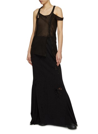 Figure View - Click To Enlarge - HYEIN SEO - Asymmetric Buttoned Side See Through Tank Top