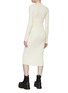 Back View - Click To Enlarge - DION LEE - Hook And Eye Clasp Ribbed Midi Dress