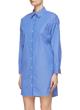 Detail View - Click To Enlarge - THEORY - Oversized Belted Long Sleeve Stripe Shirt Dress