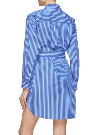 Back View - Click To Enlarge - THEORY - Oversized Belted Long Sleeve Stripe Shirt Dress