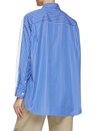 Back View - Click To Enlarge - THEORY - Striped Panel Cotton Shirt