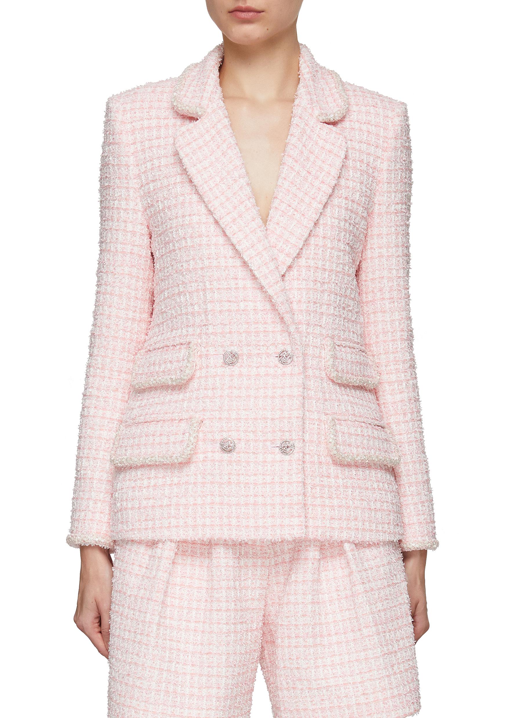 Womens pink tweed on sale jacket