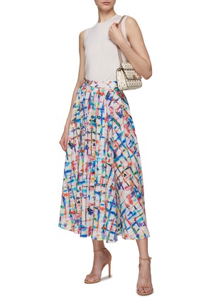 Figure View - Click To Enlarge - SOONIL - Pleated Print Midi Skirt