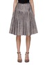 Main View - Click To Enlarge - SOONIL - Hand Woven Logo Tweed Pleated Skirt