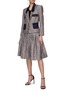Figure View - Click To Enlarge - SOONIL - Hand Woven Logo Tweed Pleated Skirt