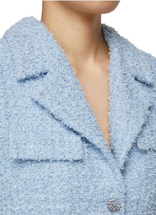 Detail View - Click To Enlarge - SOONIL - Detachable Silk Collar Tweed Short Sleeve Romper