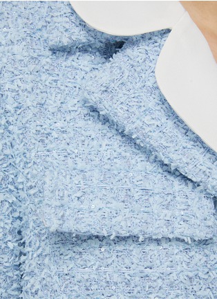  - SOONIL - Detachable Silk Collar Tweed Short Sleeve Romper