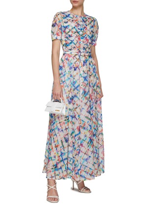 Figure View - Click To Enlarge - SOONIL - Belted Maxi Silk Dress