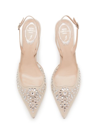 Detail View - Click To Enlarge - RENÉ CAOVILLA - 85 Strass Embellished Mesh Slingback Heels