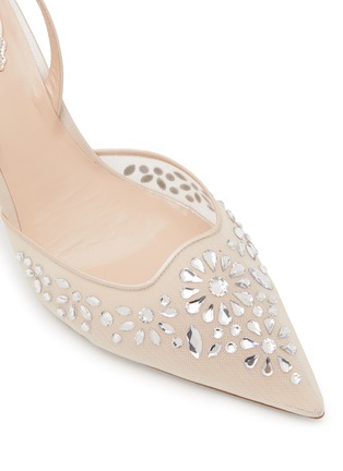 Detail View - Click To Enlarge - RENÉ CAOVILLA - 85 Strass Embellished Mesh Slingback Heels