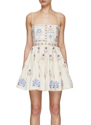 Main View - Click To Enlarge - AGUA BY AGUA BENDITA - Lima Embroidered Mini Dress
