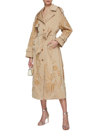 Figure View - Click To Enlarge - ERMANNO SCERVINO - Floral Embroidery Trench Coat