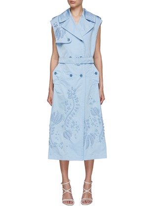 Main View - Click To Enlarge - ERMANNO SCERVINO - Floral Embroidery Sleeveless Trench Coat
