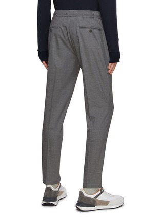 Back View - Click To Enlarge - ISAIA - Drawstring Waist Pressed Crease Wool Blend Pants