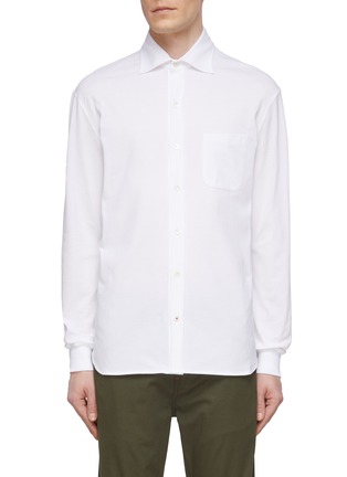 Main View - Click To Enlarge - ISAIA - Logo Embroidery Classic Cotton Shirt