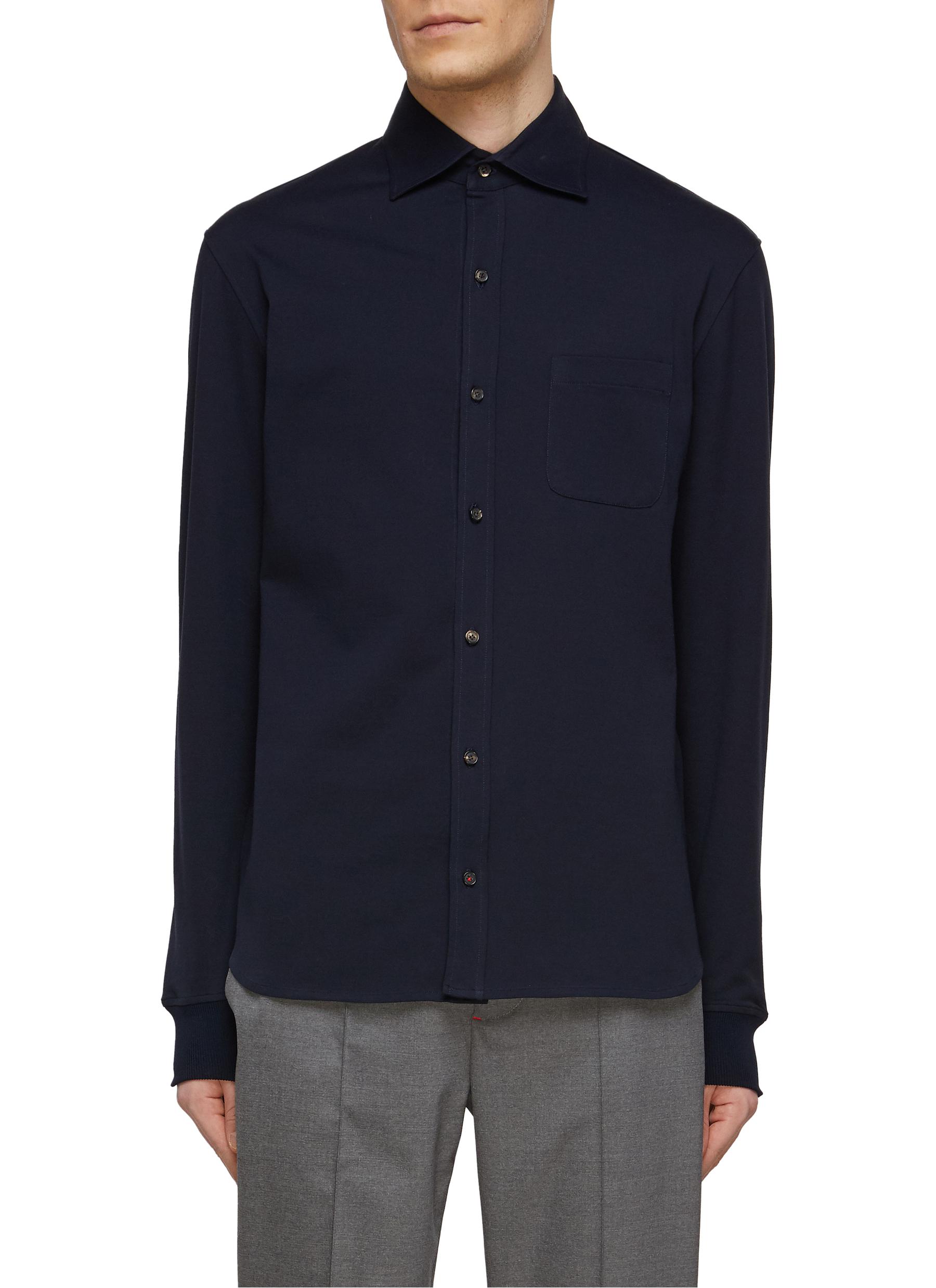 ISAIA Spread Collar Button Up Shirt